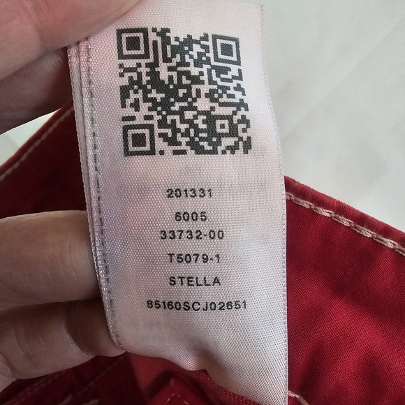 True Religion Stella Low Rise Skinny Jeans Size 27 Red Stretch Denim Logo - Picture 16 of 16